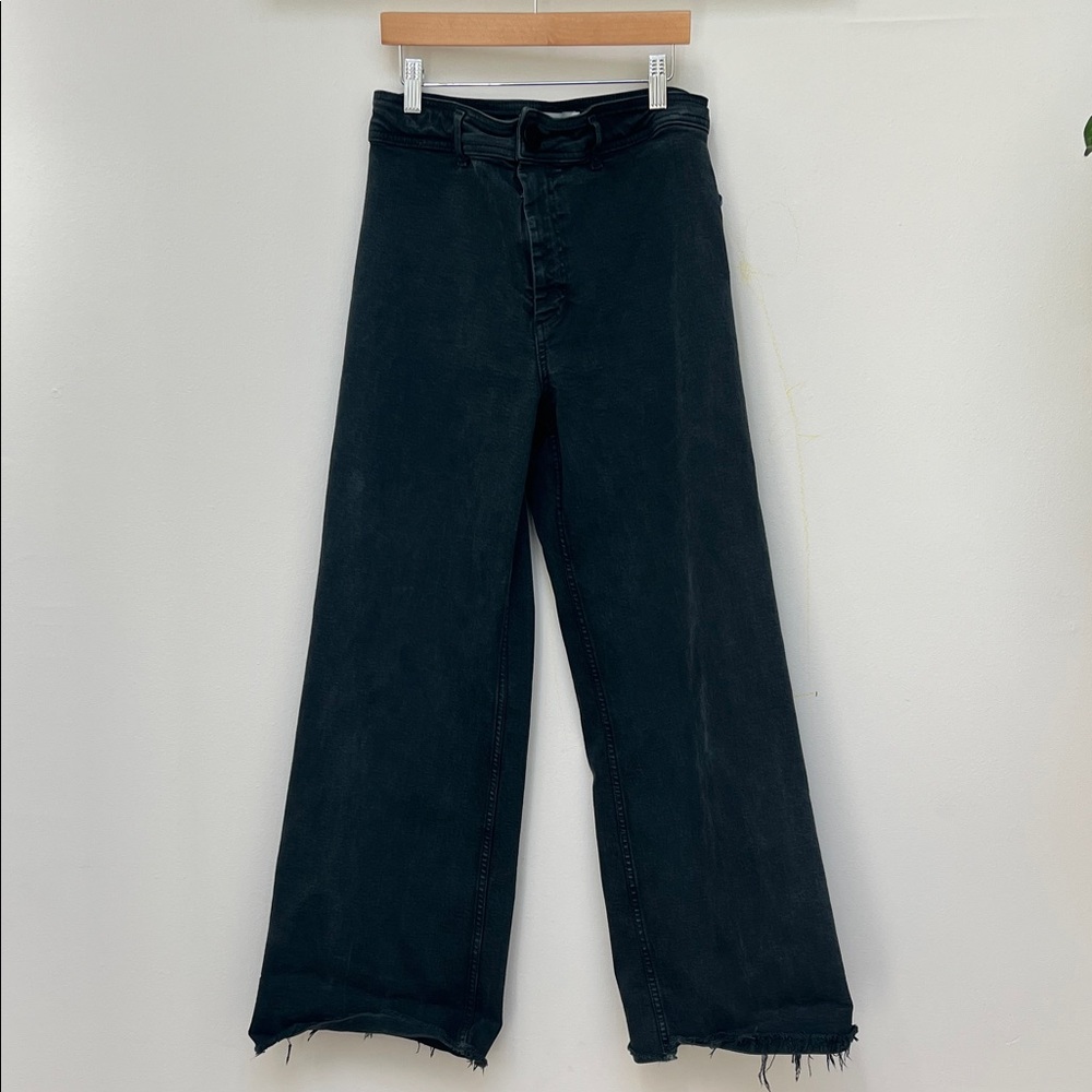 The Marine Straight Raw Hem Pants Black